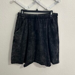 Free People Surfside Shorts Black Acid Wash Size Small